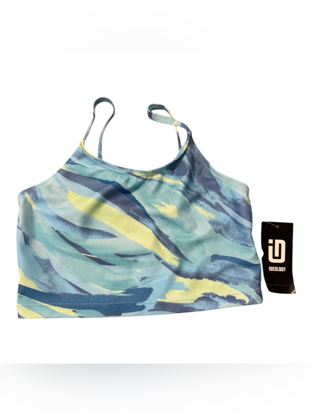 Ideology Aqua & Navy Brushstroke swim top UPF‎ 50+ Girls size 6